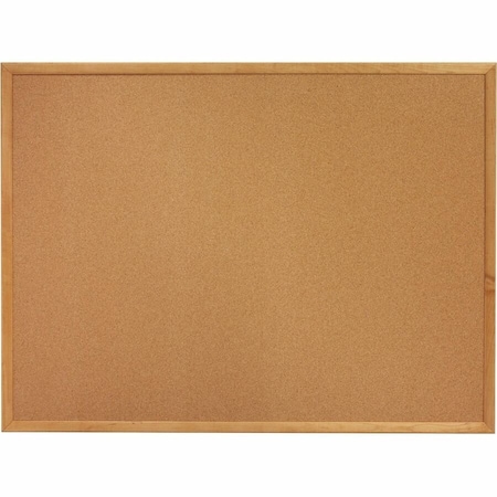 Lorell Oak Wood Frame Cork Board 24" Height x 36" Width Cork Surface 19767
