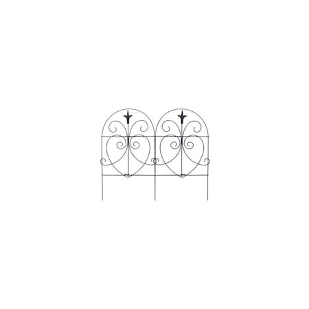 Panacea Black Romantic-Style Garden Fence, 18-In. x 8-Ft. 89379