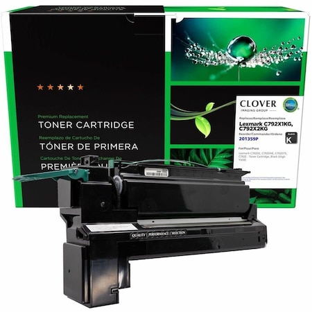 Cig Clover Imaging Remanufactured High Yield Black Toner Cartridge for Lexmark C792 201359P