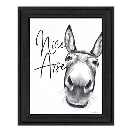 Homeroots Nice Donkey Black Framed Print Bathroom Wall Art 530072