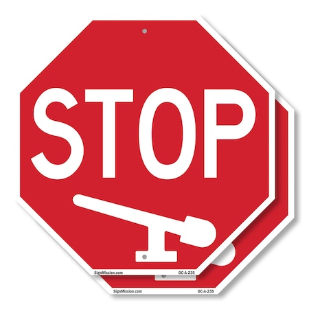 Signmission Stop, 18 inch X 18 inch, Plastic Sign, 2PK OC-P-2PACK-18-235