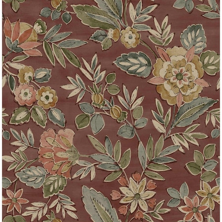 Chesapeake Begonia Red Floral Trail Wallpaper 4148-27425