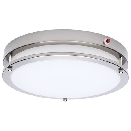 Nuvo Glamour 13 Inch LED Flush Mount Emergency Battery CCT Selectable Brushed Nickel Finish 62/1890
