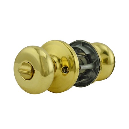 Kwikset Hancock Knob Entry Door Lock SmartKey with New Chassis with 6AL Latch and RCS Strike Bright Brass Fi 740H-3S