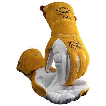 Caiman Premium Goat Grain TIG/Multi-Task Welder's Glove w/Split Cowhide Back, 4" Kontour Wrist Cuff 1540-6