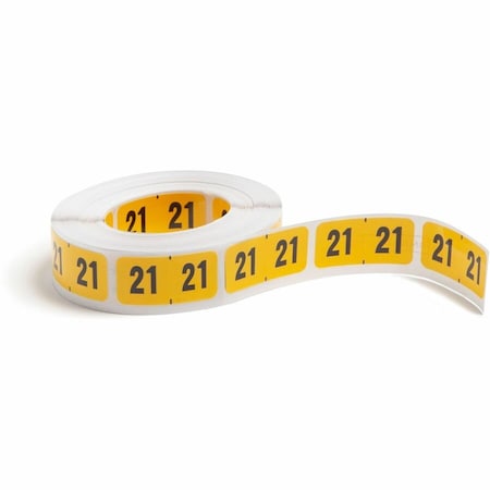 Smead YEAR 2021 END TAB FOLDER LABELS, 1.5 X 0.75, YELLOW/BLACK, 500 LABELS/ROLL 68321
