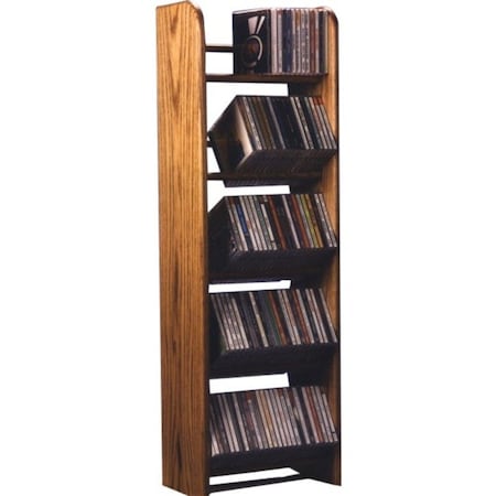 Wood Shed 504 Solid Oak 5 Row Dowel CD Rack 504