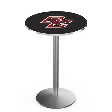 Holland Bar Stool Co 36" Stainless Steel Boston College Pub Table, 36" dia. Top L214S3636BostnC