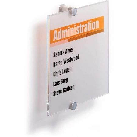 Durable Office Products Crystal Sign, 8-3/8"Wx8-3/8"H 482419