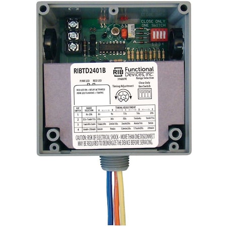 Functional Devices-Rib Enclosed Time Delay Relay, 20A, SPDT RIBTD2401B