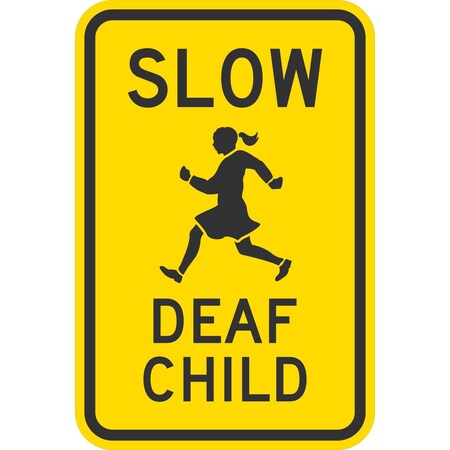 Lyle Slow, Deaf Child (with Girl Graphic), 12x18, Engineer Grade, Yellow G-3667-EG_12x18