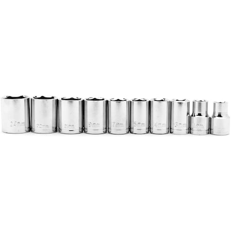 Performance Tool 10-Piece 1/2 in. Drive Metric Socket Set 1906