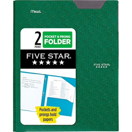 Five Star Stay-Put Plastic Pocket and Prong Folder 34030