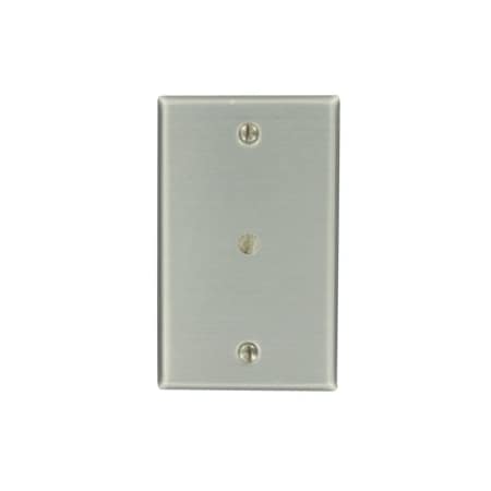 Leviton Telephone/Cable Wallplate, Standard Size, Gang 1, Aluminum 83013