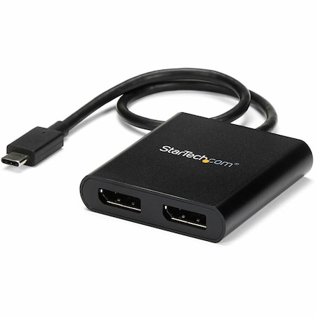 Startech.Com 2-Port USB-C to DisplayPort MST Hub - 4K 30Hz - Multi-Stream Transport Hub for USB C Windows MSTCDP122DP