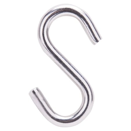 Prosource S-Hook, 158 lb Working Load, 19/64 in Dia Wire, Stainless Steel, Stainless Steel LR380