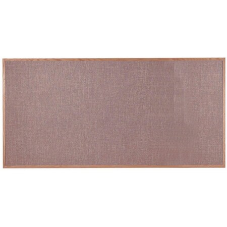 Aarco Designer Fabric Bulletin Board w/ an Oak Frame, Frame: Clear Lacquer, Board: Pumice 48''Hx96''W OF4896022