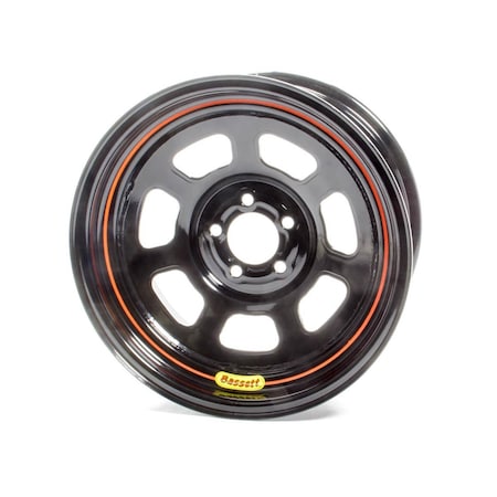 Overtime 57SN4 D-Hole Lightweight Wheel - 15 x 7 - 5 x 100 mm - Black - 4 in. Back Spacing OV1393381