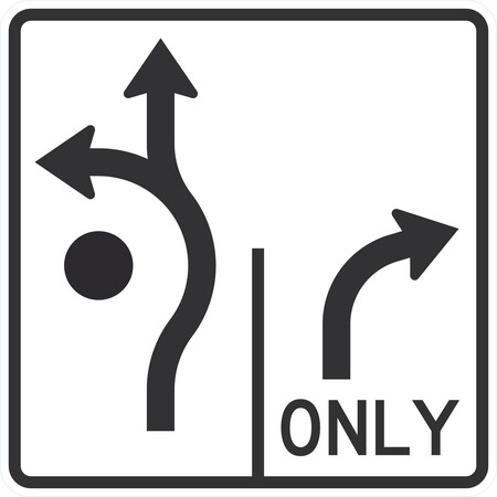 Lyle Advance Circular Intersection (Roundabout) Lane Control (2 L, 48x48, Diamond Grade, White G-16673-DG_48x48