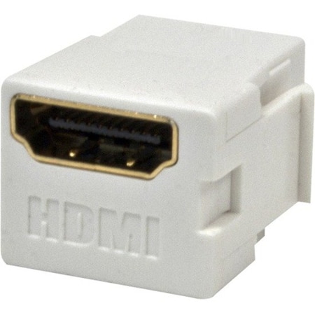 Cable Wholesale HDMI High Speed Keystone Insert Coupler, HDMI Type-A Female To HDMI Type-A Female, 4K 60Hz, White 329-00400WH