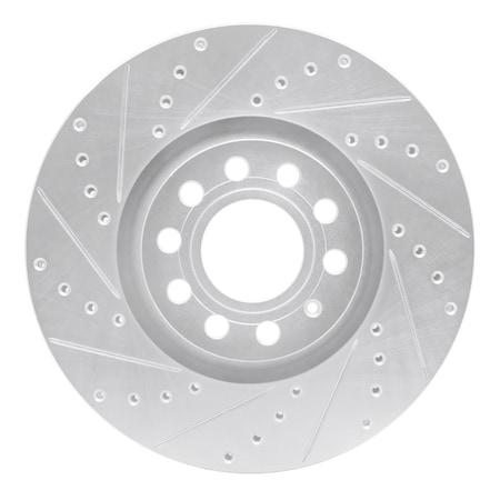 Dynamic Friction Co DFC Brake Rotor - Drilled and Slotted - Silver 631-73044L