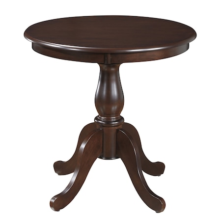 Homeroots 30" Espresso Rounded Solid Manufactured Wood And Solid Wood Pedestal Base Dining Table 517749