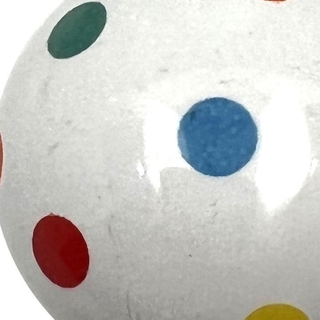Homeroots Set of Six Blue Green Off White And Red Polka Dots Ceramic Drawer Pull Knobs, 6PK 635792