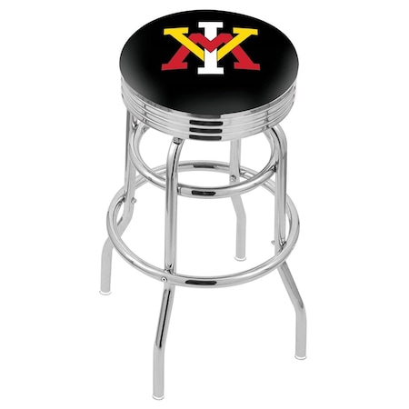 Holland Bar Stool Co 30" Chrome 2-Ring Virginia Military Inst Swivel Bar Stool, Accent Ring L7C3C30VAMilI