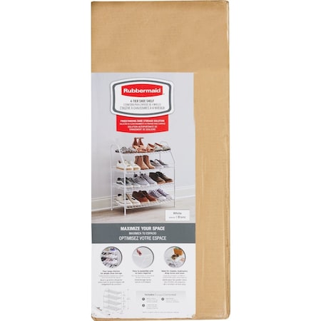 Rubbermaid 4-Tier White Shoe Shelf 2149482