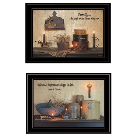 Set Of Two Family Forever 2 Black Framed Print Wall Art, 2PK
