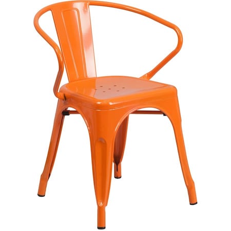 Flash Furniture Contemporary Chair, 21-1/2 in W 19" L 27-3/4" H, Integrated CH-31270-OR-GG
