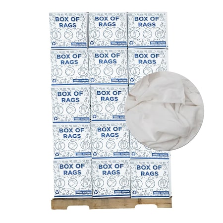 Supremeplus New White Flannel / Thermal Cleaning Rags, 720 lbs. Pallet, 72 x 10 lbs. Boxes, 72PK SP-2275