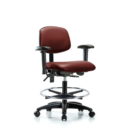 Blue Ridge Ergonomics Vinyl Chair, Vinyl, Adjustable Arms BR-VMBCH-RG-T1-A1-CF-RC-8815