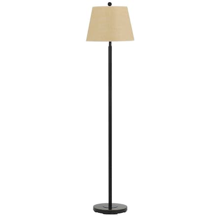 Homeroots 60" Bronze Traditional Shaped Floor Lamp With Tan Square Shade 526234