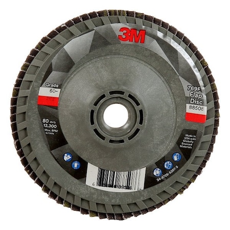 3M Flap Disc, 4 1/2 in Dia, 5/8 in Arbor 7100243874
