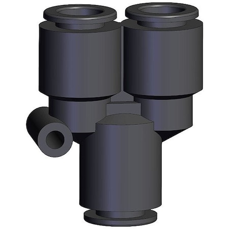 Smc Push-Fit Wye Fitting, Black, Rigid KRU10-00