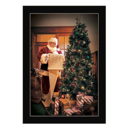 Homeroots Naughty Or Nice Black Framed Print Wall Art 529792