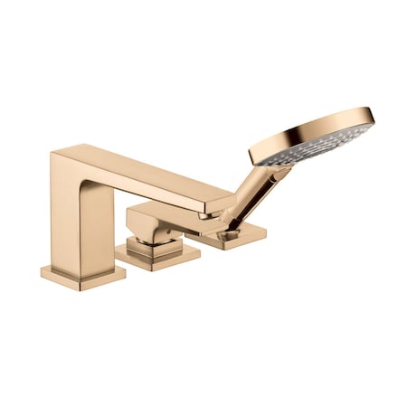 Hansgrohe Metropol 3-Hole Roman Tub Set Trim with Lever Handle and 1.75 GPM Handshower in Brushed Bronze 32556141