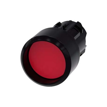 Siemens Pushbutton, 22 mm, round, plastic, red, Front ring, raised 3SU1000-0CB20-0AA0-ZY11