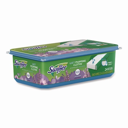 Swiffer Sweeper TRAP + LOCK Wet Mop Cloth, 8 x 10, White, Lavender Scent, 24PK 15846