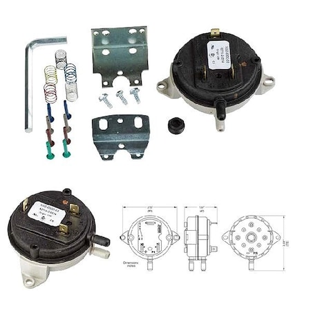 Cleveland Controls Air Pressure Switch, Adjustable, SPDT, Auto NS2000003