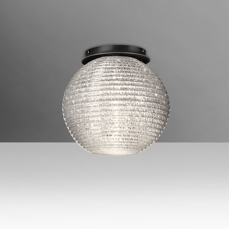 Besa Lighting Besa Kristall 8 Ceiling, Glitter, Black FInish, 1x9W LED 4616GLC-LED-BK