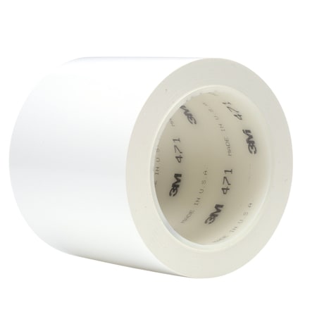 3M Floor Marking Tape, vinyl, Solid, White, 3 in W., 5.2 mil Thickness 471