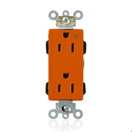 Leviton Straight Blade Receptacle, 5-15R, 15 A, 125V AC, Flush Mount, Isolated Ground M1626-IG