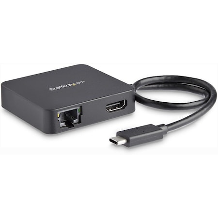 Startech.Com USB C Adapter - USB-C Multiport Adapter for Laptops - 4K HDMI - GbE - USB-C - USB-A - USB 3.0 - DKT30CHD