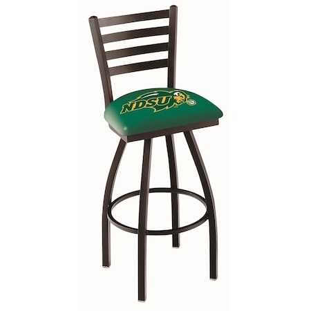 Holland Bar Stool Co 25" Blk Wrinkle North Dakota State Swivel Bar Stool, Ladder Back L01425NDakSt-G