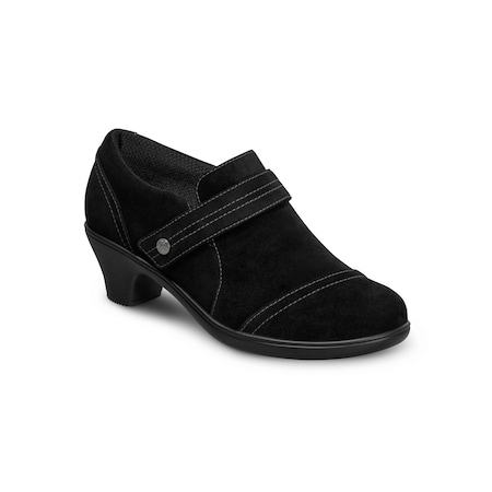 Orthofeet Eva Women Bootie Heel Casual, Black, Size 8.5 80248