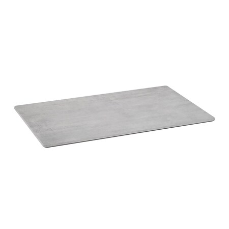 Flash Furniture TopGuard 30" x 48" Gray Faux Concrete Outdoor Seamless Surface Technology Wrapped Tabletop ST-RT30X48INB-1-M-3A-CM-GY-GG