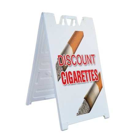 Signmission Discount Cigarettes, A-Frame & 2 Sign Inserts, Heavy-Duty Plastic Frame SBHD-C-2436-Discount Cigarettes