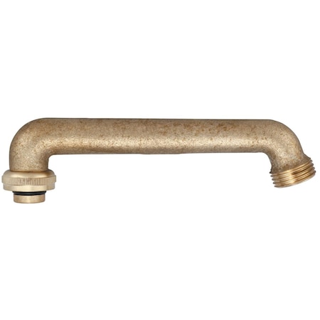 Central Brass 6 in. Swivel Cast Brass Spout with Hose End Rough Brass, Rough Brass SU-2929-01